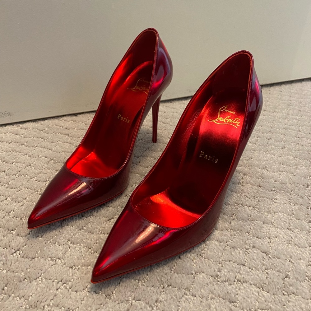 Christian Louboutin Metallic Kate 100 Psychic Red